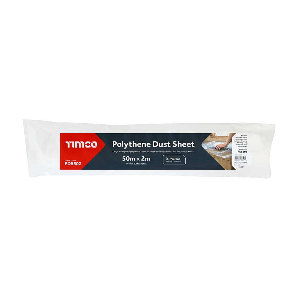 TIMCO Polythene Dust Sheet - 50m x 2m